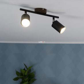 Spot de tavan negru cu două socluri - Edmund Rábalux 5296