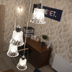   Lampă suspendată cu 5 socluri, sticlă - Hestia Rábalux 5305