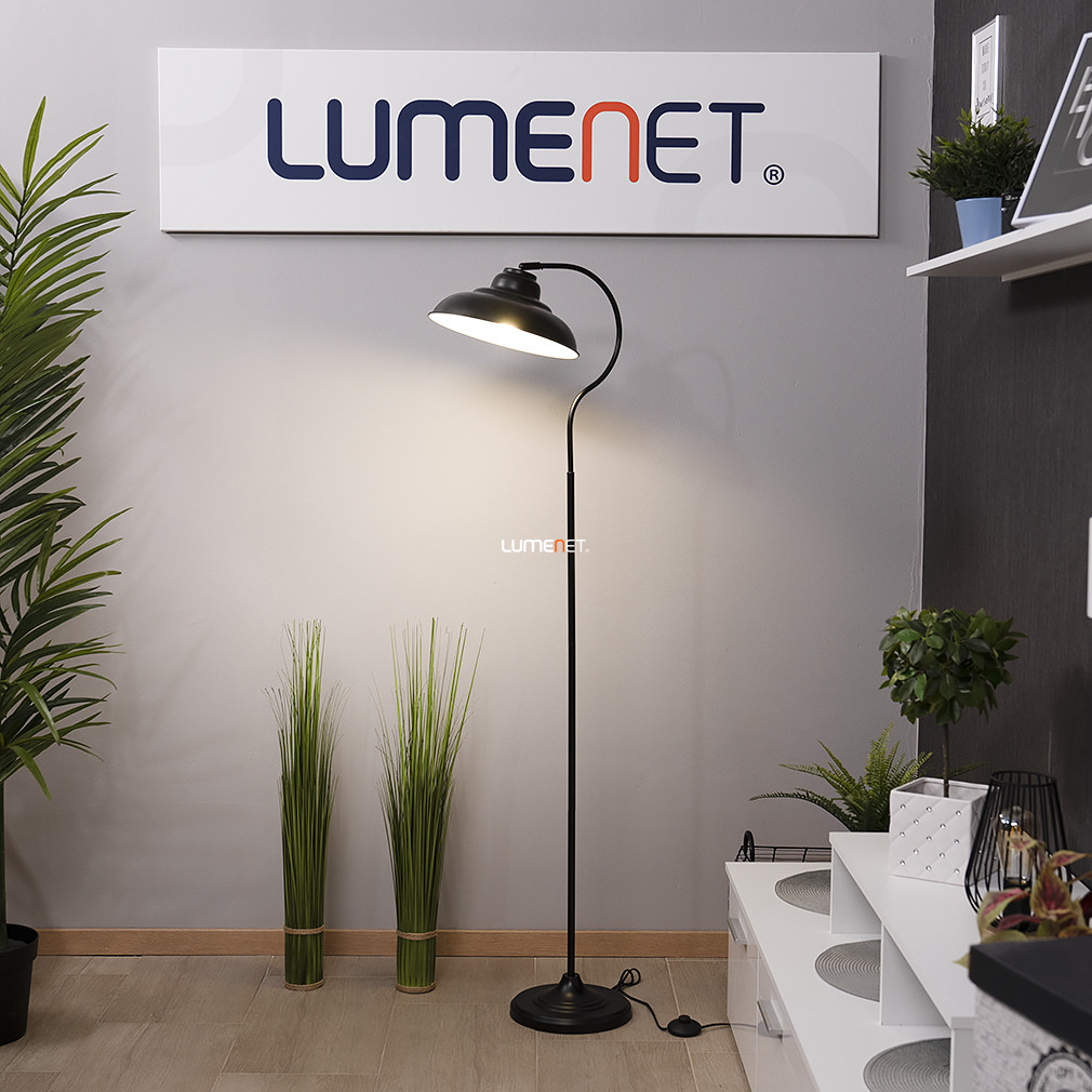 Lampa de podea Loft, culoare negru, 160 cm - Dragan Rábalux 5310, întrerupător cu șnur, 1xE27 soclu