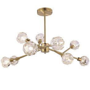   Candelabru modern cu abajururi din sticlă lustruită în culoarea auriu - Kassia Rábalux 5395