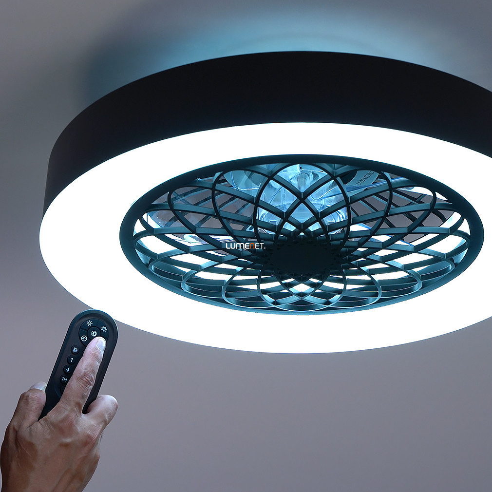 Lampa LED de tavan cu telecomandă și ventilator, cu model mandala - Adonias Rábalux 5419