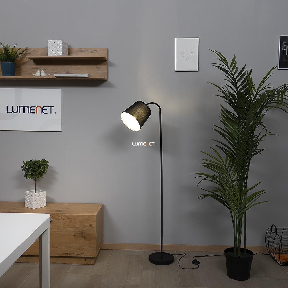 Lampa de podea din material textil, 141 cm - Godric Rábalux 6640, întrerupător cu șnur, 1xE27 soclu
