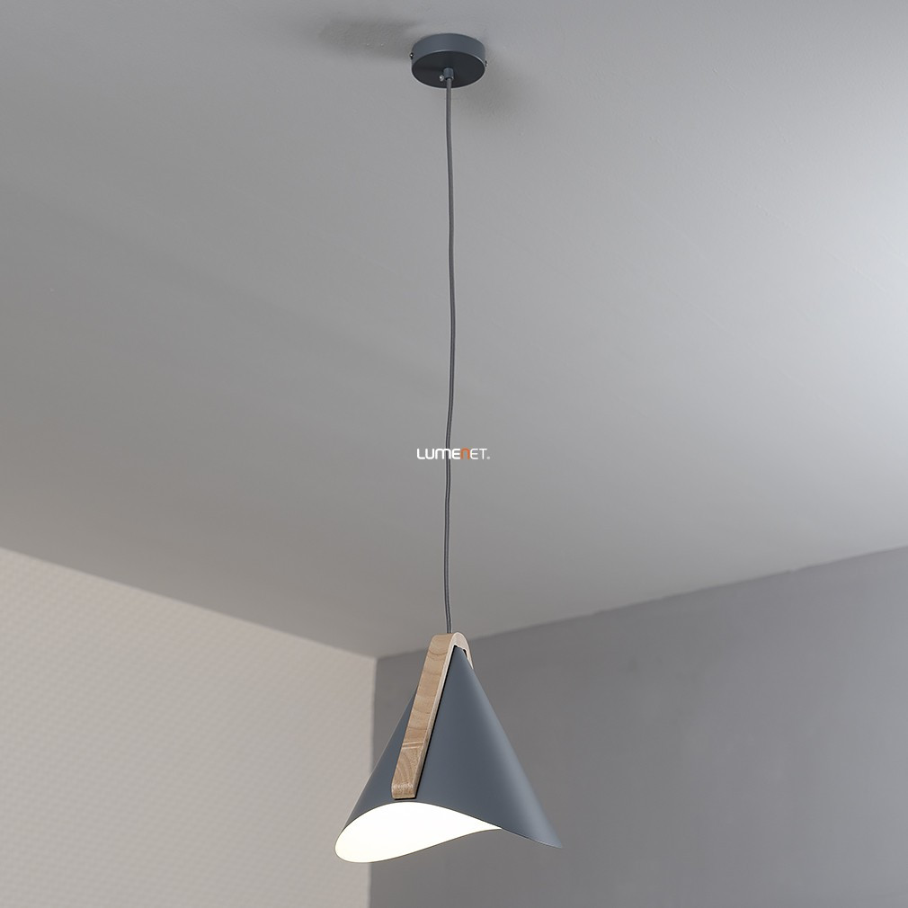 Lampa suspendată cu ramă din lemn, culoare gri - Neva Rábalux 6649