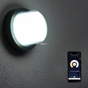   Lampă LED inteligentă de exterior pentru perete, rotundă - Durbe-RGBW Rábalux 7246