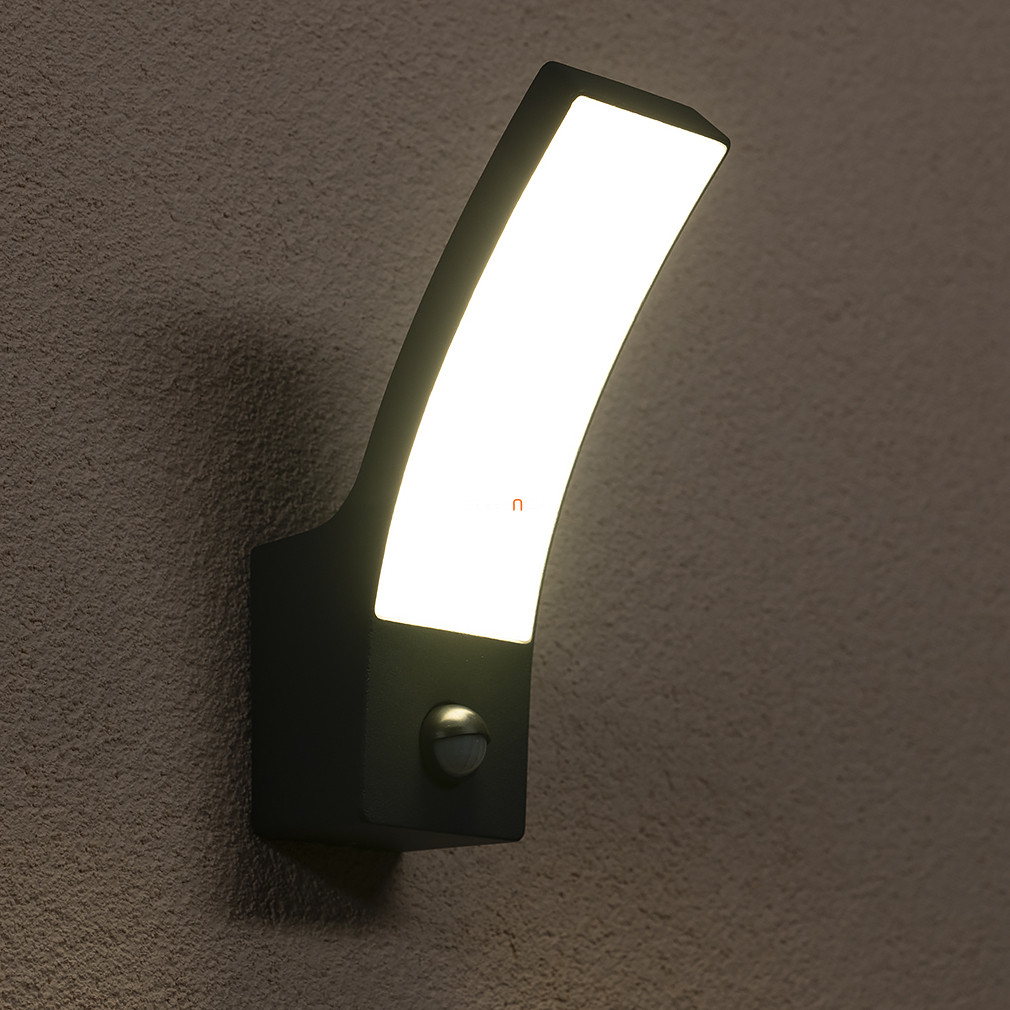 Lampă LED de perete pentru exterior cu senzor de mișcare, cu design curbat, 29 cm (Palanga)