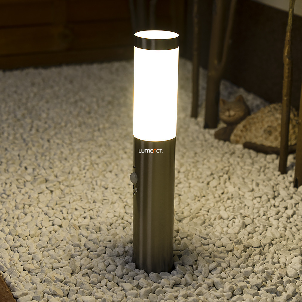 Stâlp cu senzor de mișcare pentru exterior, 45 cm - Inox Torch Rábalux 8267