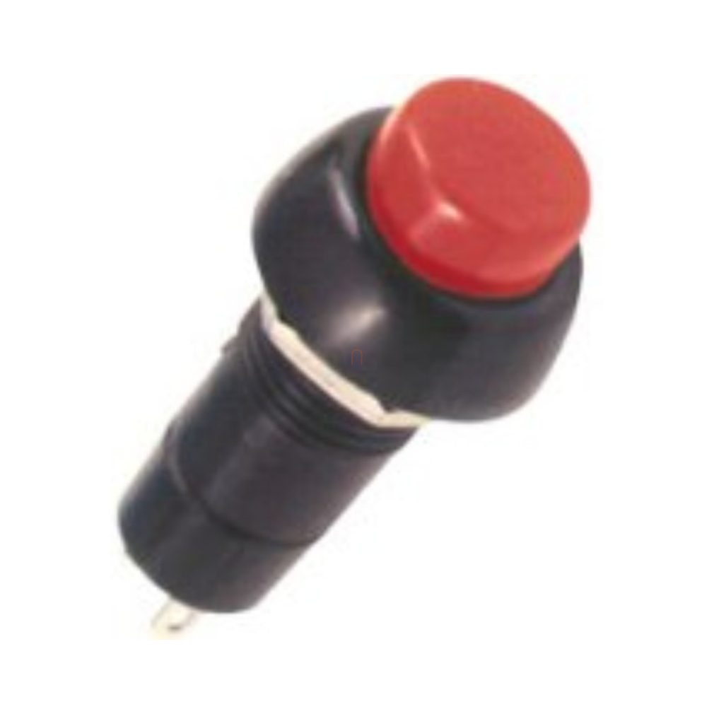 Comutator cu buton /rotund/roșu ST 10/RD