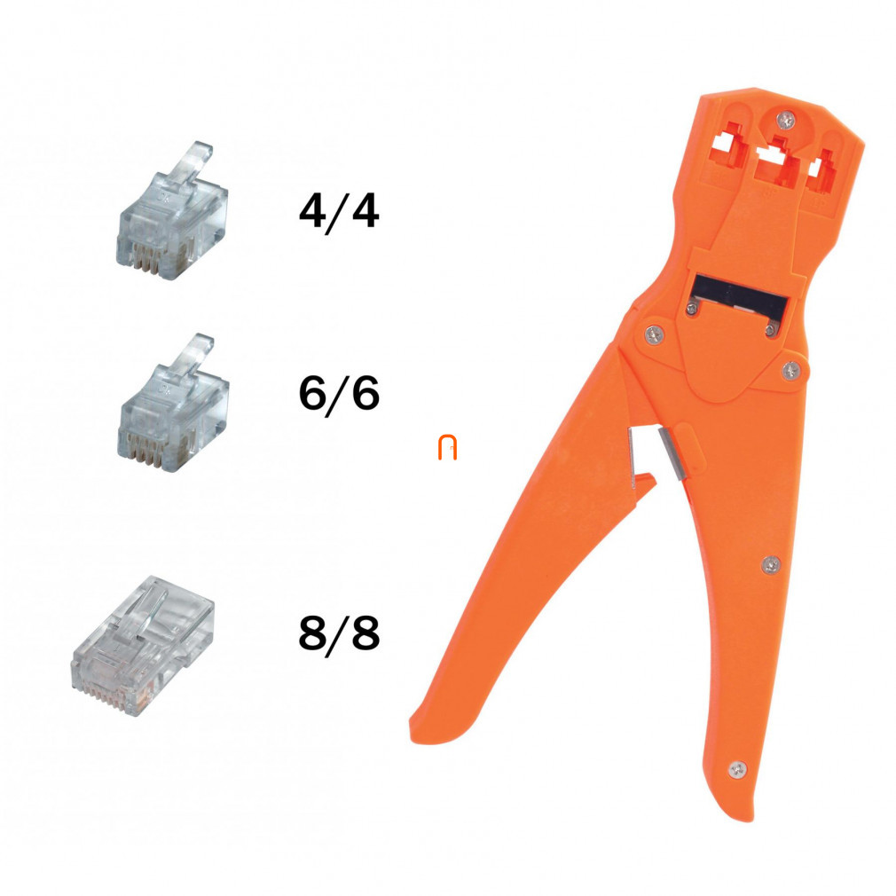 Clește pentru prize telefonice, 4/4,6/6,8/8 (plastic)
