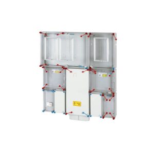   Cabinet de contorizare Hensel HB333KF4D-U, monofazat sau trifazat, pentru contorizare generală și controlată și contorizare cu tarif H, conexiune cablu de împământare, cu mufă