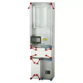   Dulap pentru contoare Hensel HB3000F4-U, pentru contoare monofazate sau trifazate, racordare prin cablu subteran, tablou de distribuție cu 4 module de 63 A, pentru uz zilnic