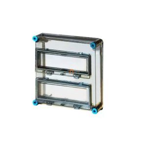   Capac Hensel Mi-1222 FED, transparent, cu 2 capace MiKL12 cu fixare prin clips, pentru dulapuri de 300x300 mm