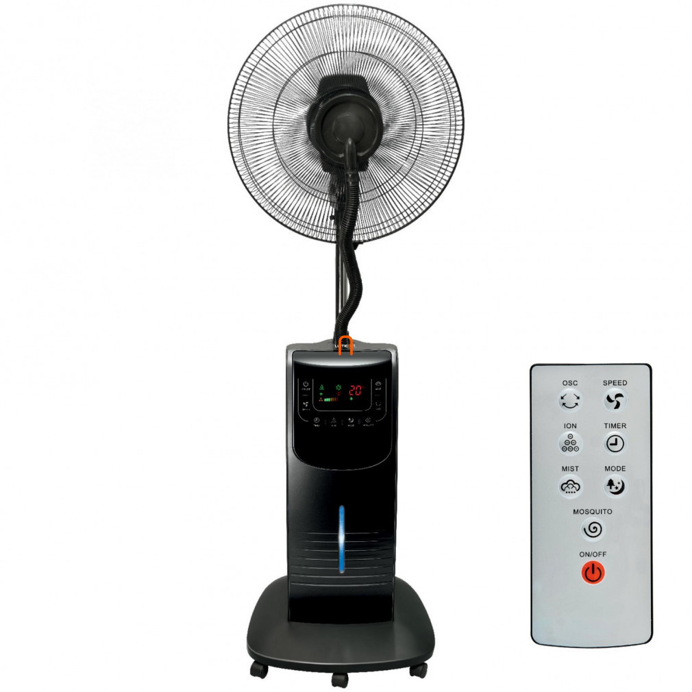 Ventilator umidificator cu telecomandă, negru 90 W (135cm)