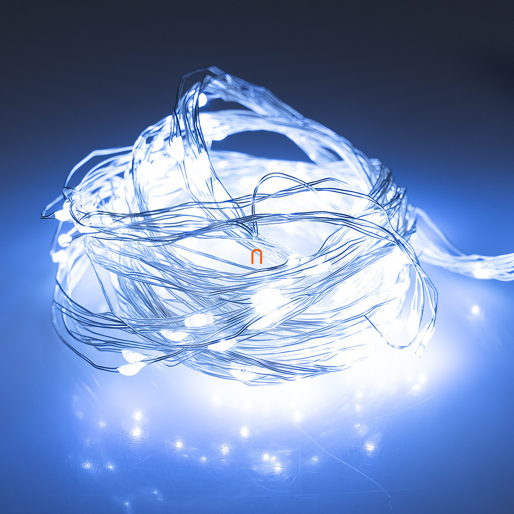 Ghirlanda luminoasă albă pentru exterior, 10 ghirlande/20 micro LED, cu adaptor