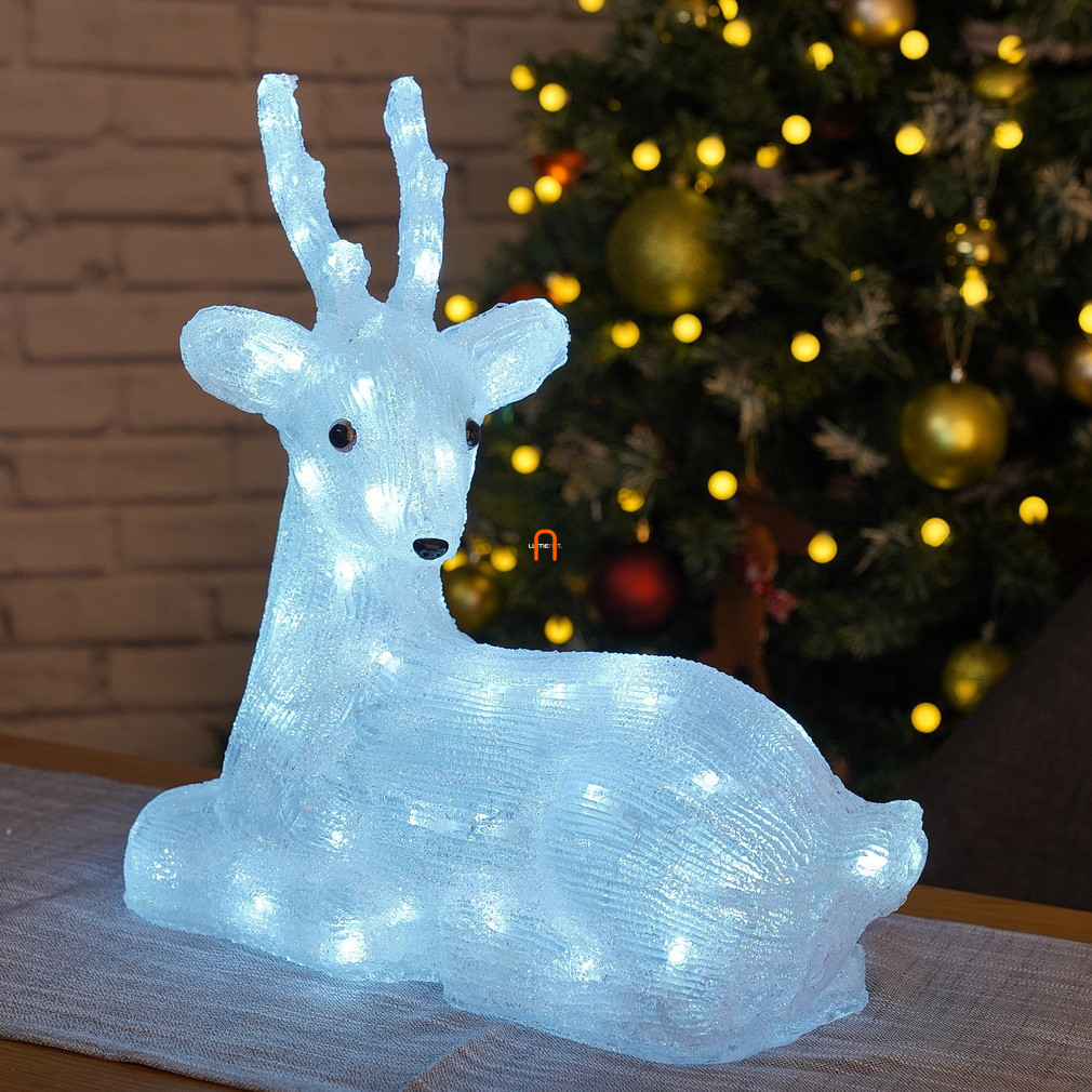 Decorație de ren pentru exterior, 64 LED-uri, cu adaptor de rețea