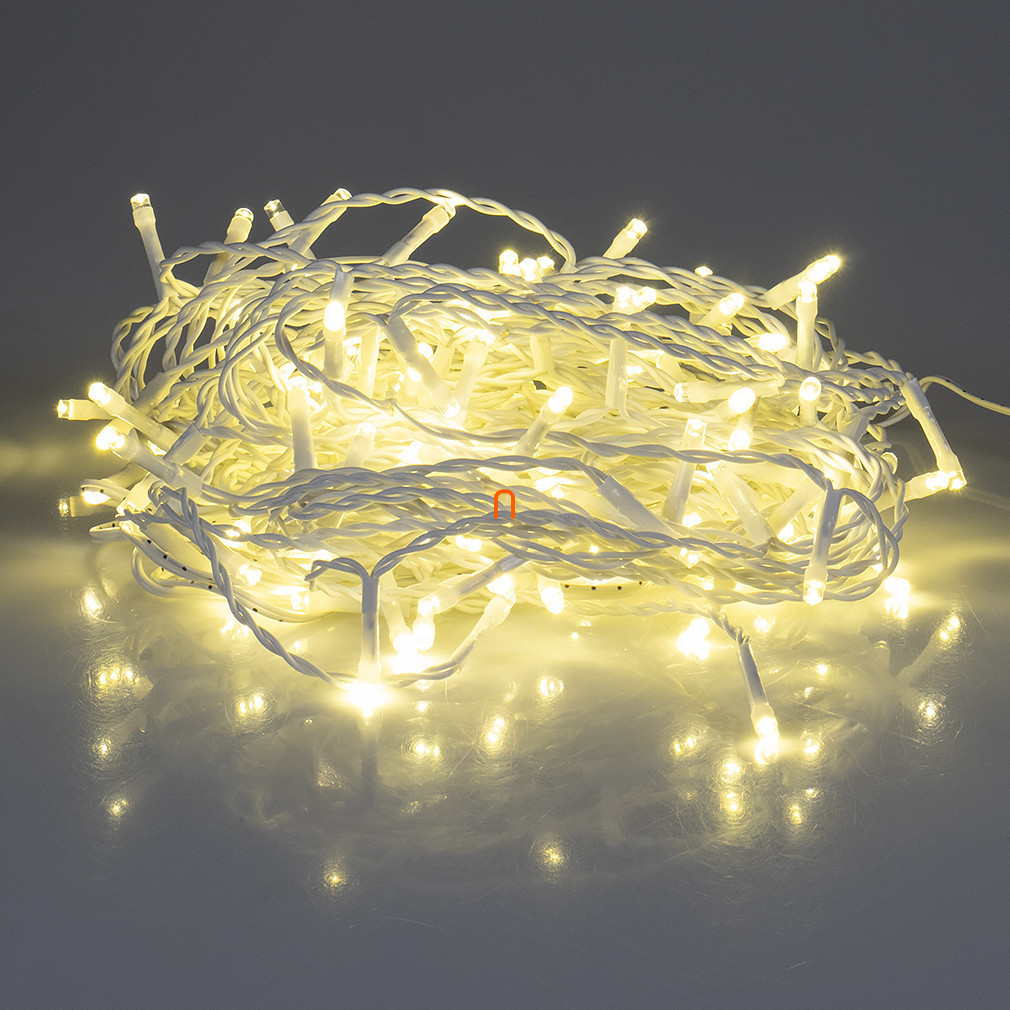 Perdea luminoasă pentru interior, alb cald, 126 LED-uri, cu adaptor de rețea