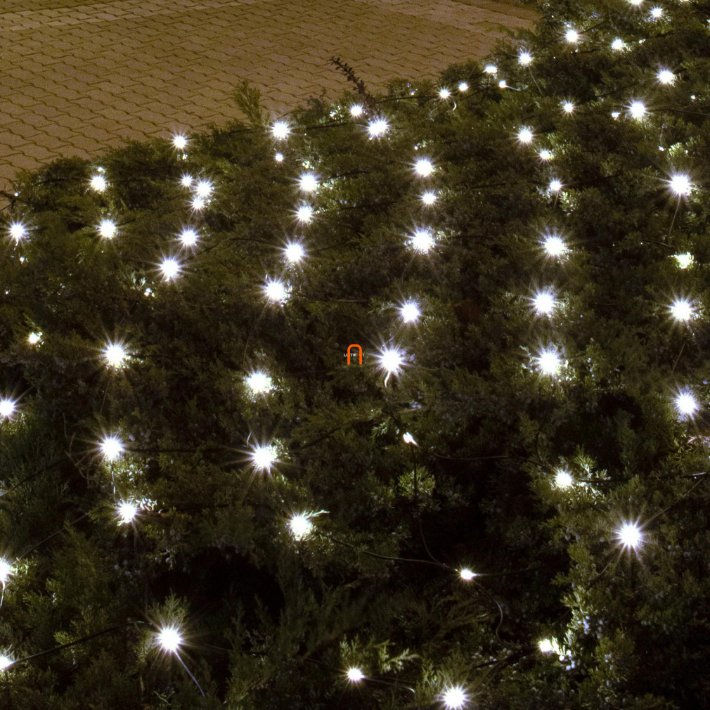 Plasă albă pentru exterior, 2x1,5 m, 160 LED, cu adaptor