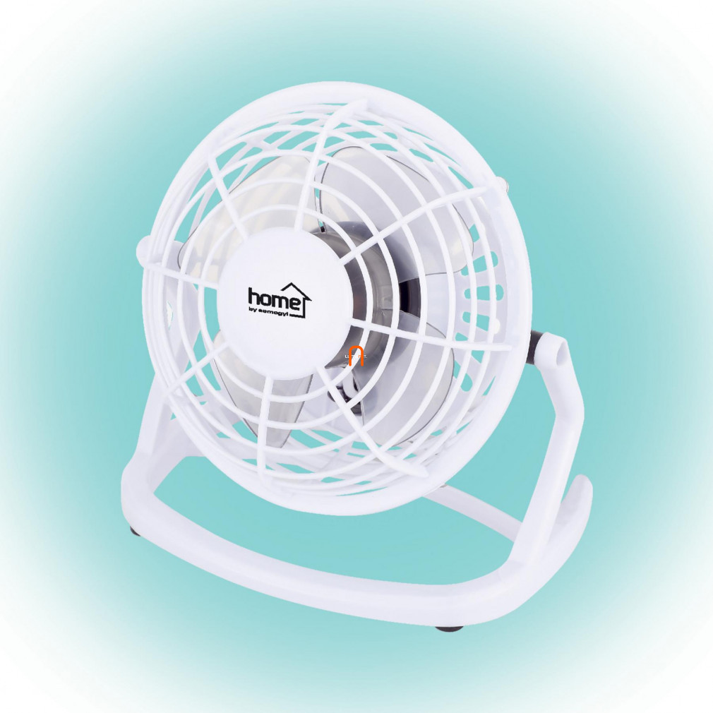 Ventilator USB de birou, 10 cm, alb