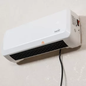   Încălzitor de perete cu telecomandă și deflector de aer, alb, 30 m² (2000 W)