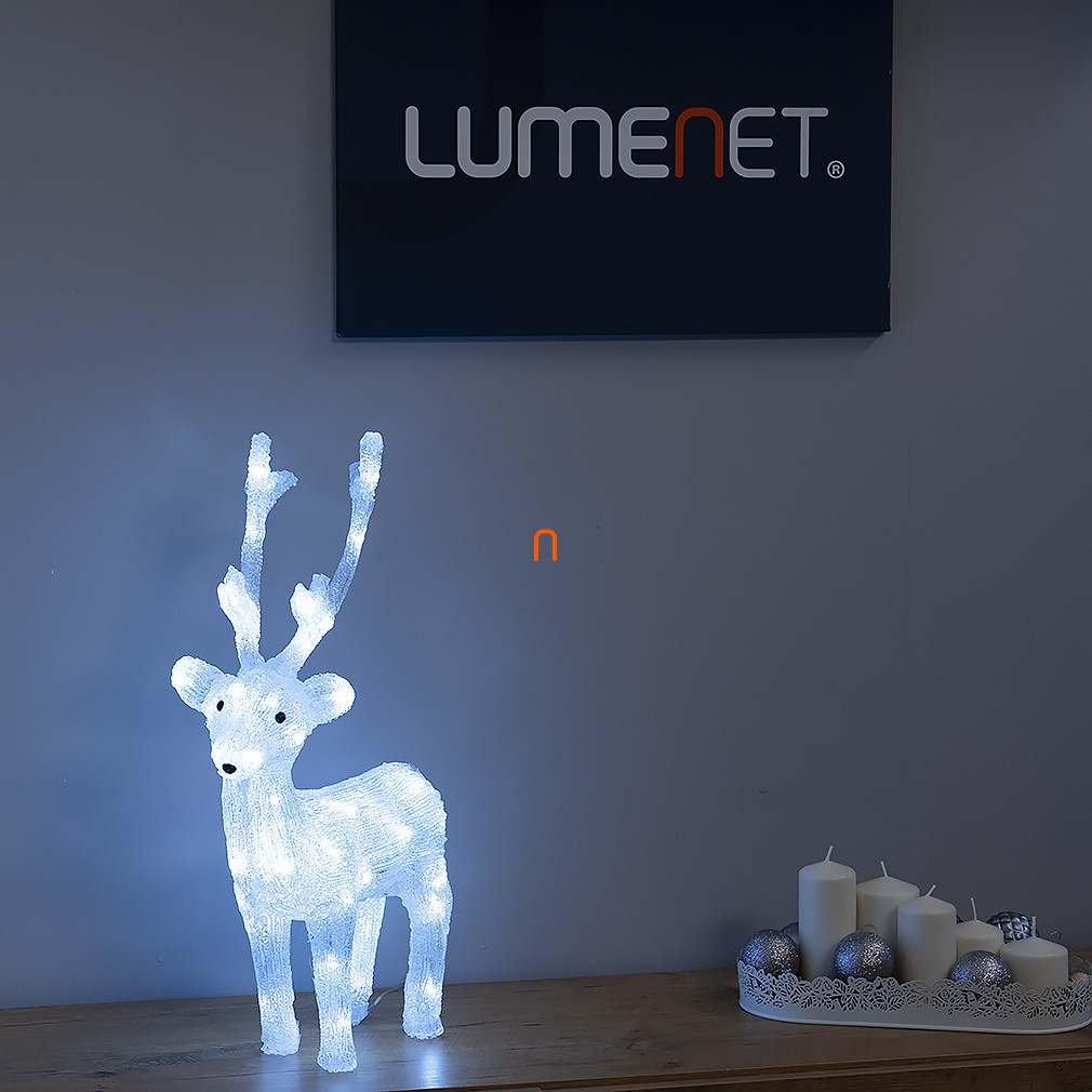 Decorațiuni pentru reni în aer liber, alb cald, 50 LED, cu adaptor