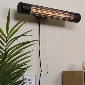   Radiator de baie din fibră de carbon, negru, montat pe perete, neambalat (1200 W)