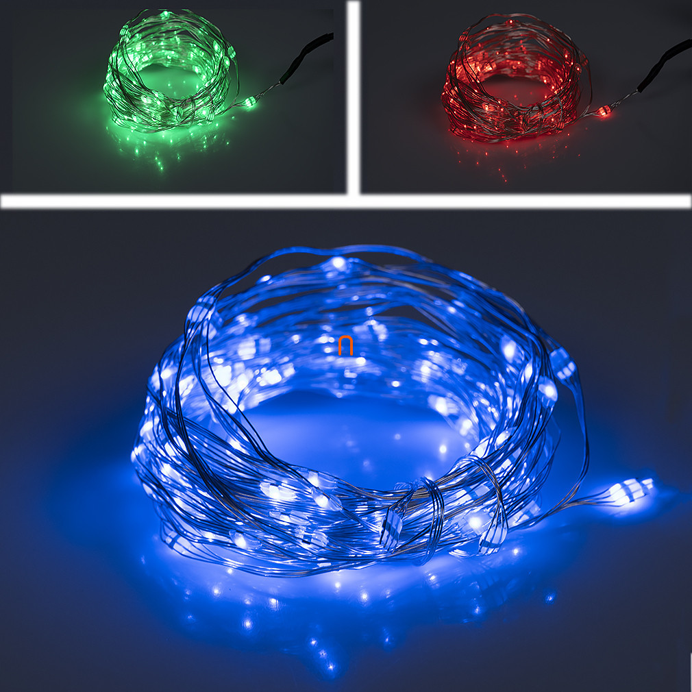 Șir de lumini reglabile pentru interior, RGB, 100 micro LED