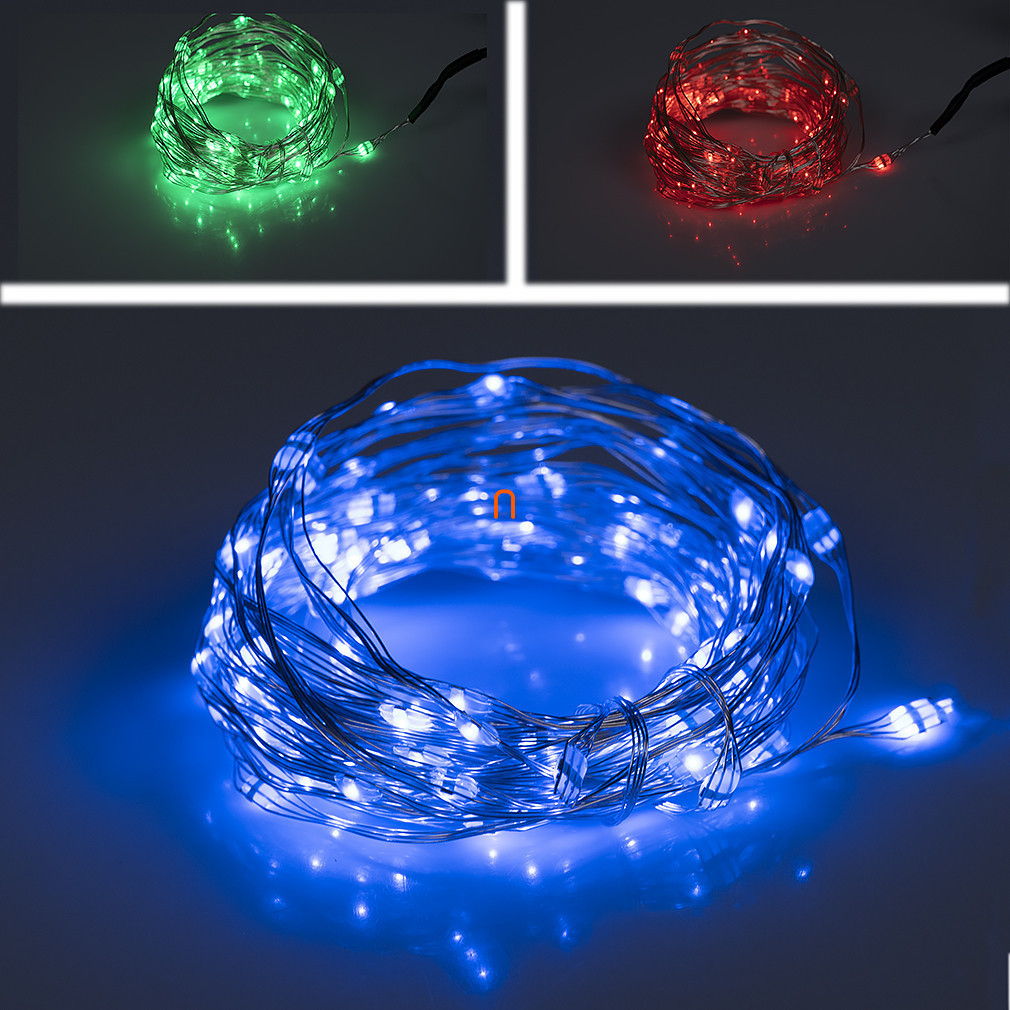 Ghirlanda luminoasă reglabilă pentru interior, RGB, 100 micro LED-uri