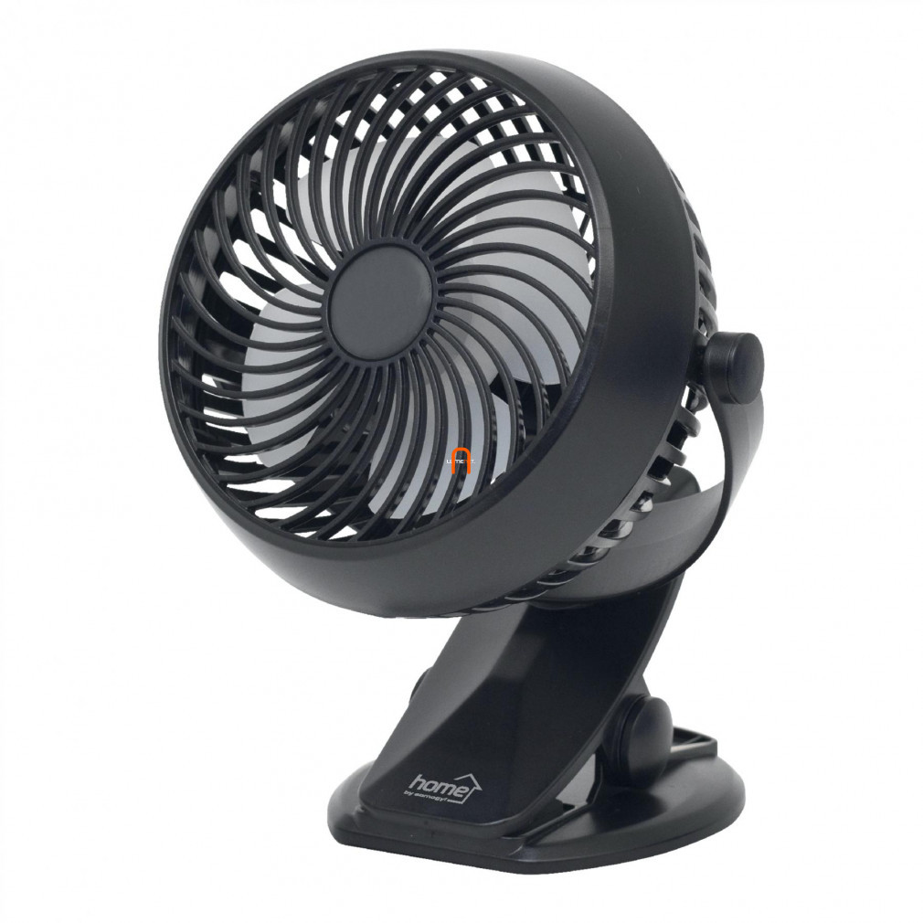 Ventilator cu acumulator și clip, 10 cm, negru