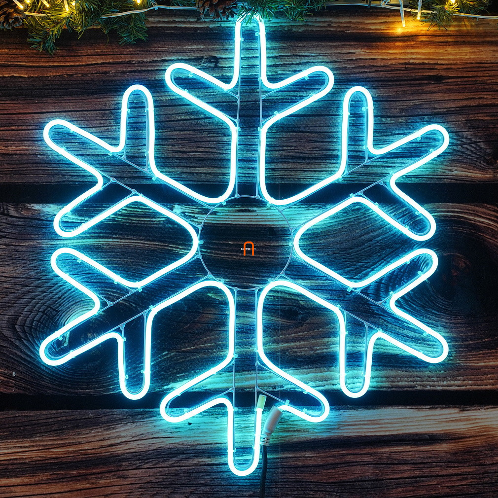 Decorație LED neon pentru exterior, cristal de zăpadă, lumină albastră gheață
