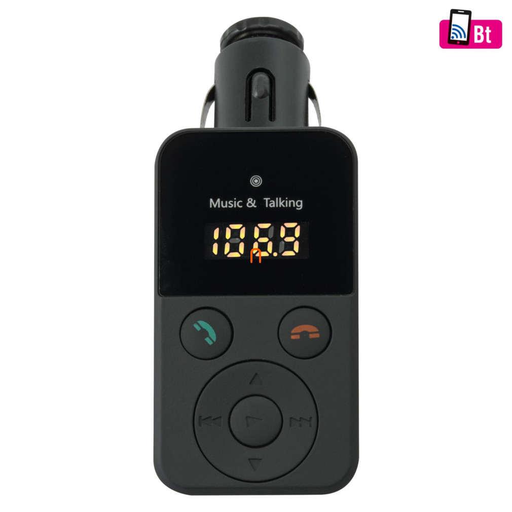 Telefon mâini libere și modulator BT-FM 4 în 1