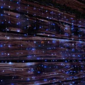   Perdea luminoasă Micro LED pentru exterior, 20 șiruri / 20 LED-uri, finisaj alb rece