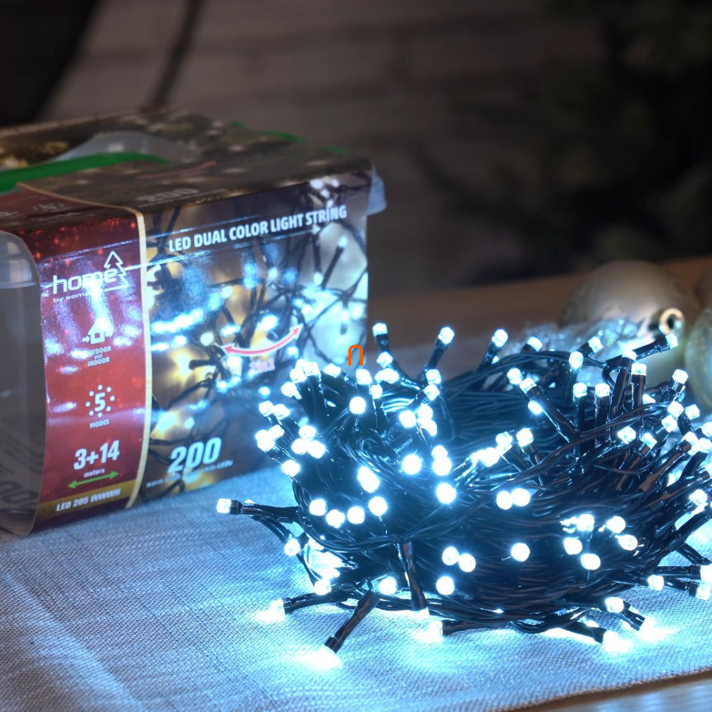 Ghirlanda luminoasă cu LED-uri dual color, pentru exterior și interior, 200 LED-uri calde/reci, lungime 14 m