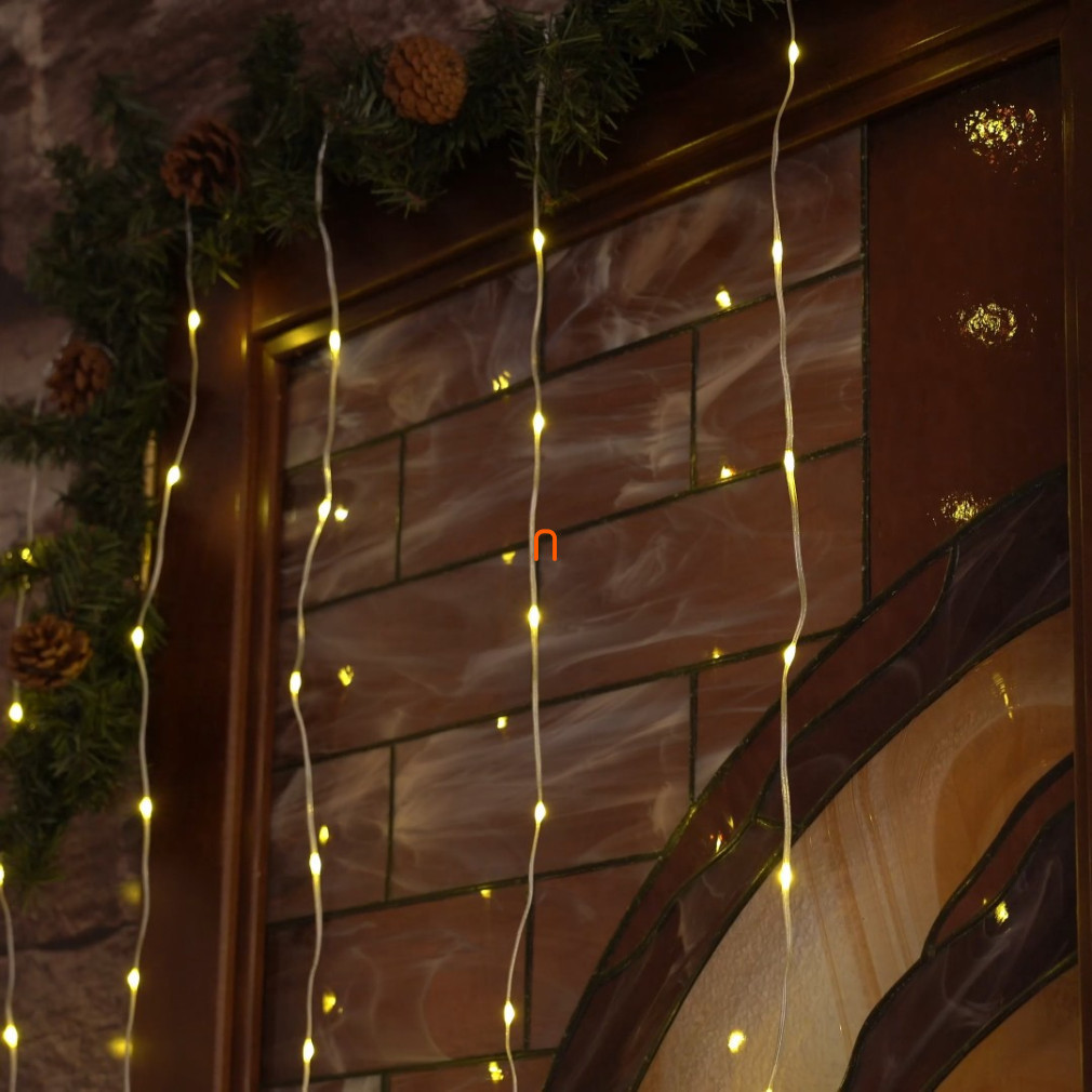 Cortină luminoasă cu LED-uri, pentru exterior și interior, 200 LED-uri calde albe, 2 m x 2 m, temporizare repetabilă selectabilă