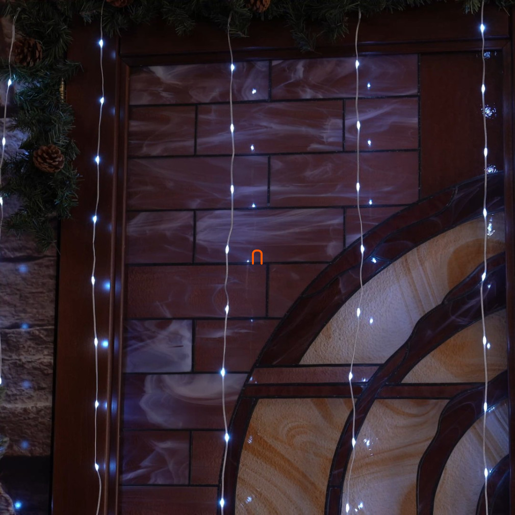 Cortină luminoasă cu LED-uri, pentru exterior și interior, 200 LED-uri alb rece, 2 m x 2 m, temporizare repetitivă selectabilă