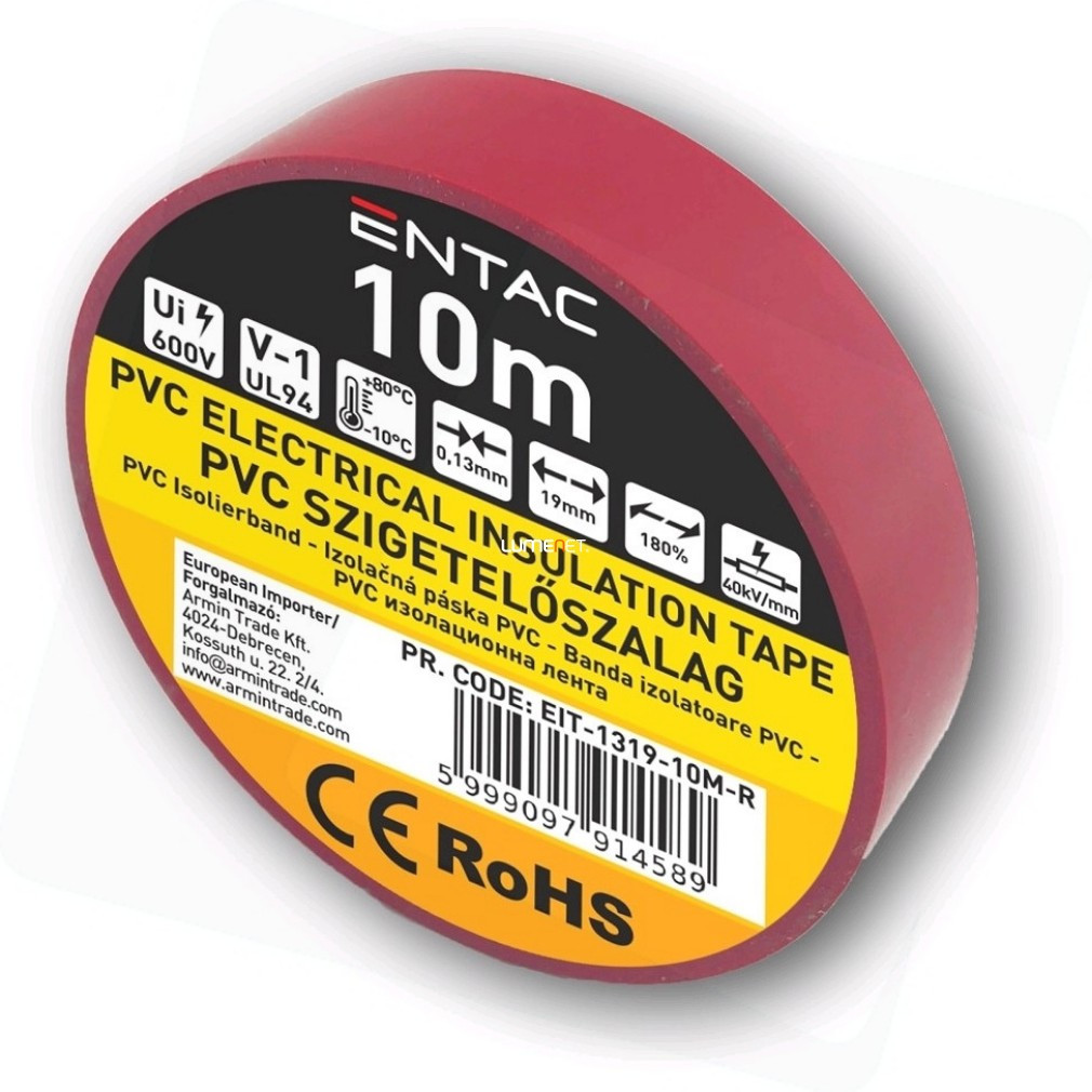 Bandă izolatoare roșie 0,13x19mm 10m