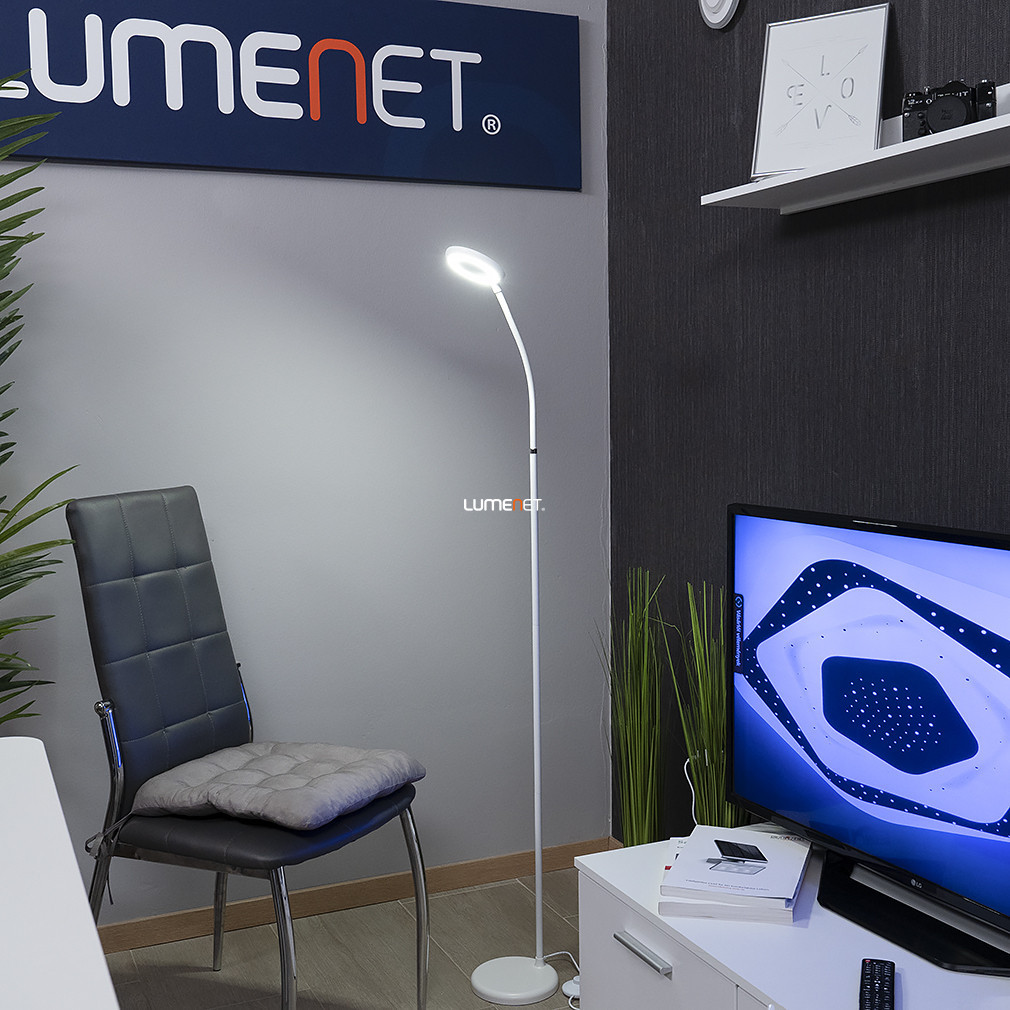 Lampa de podea cu LED, reglabilă cu întrerupător, 139 cm - Angel Avide ABLFL-12W-ANGEL-W, 4000 K, 500 lm, 12 W