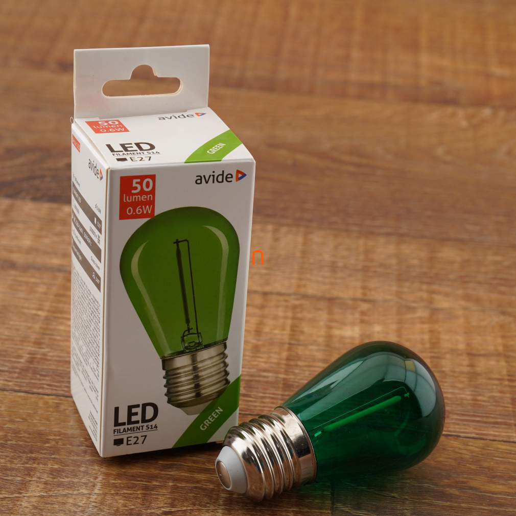 Avide E27 LED Decor 1W 50lm verde 300° filament