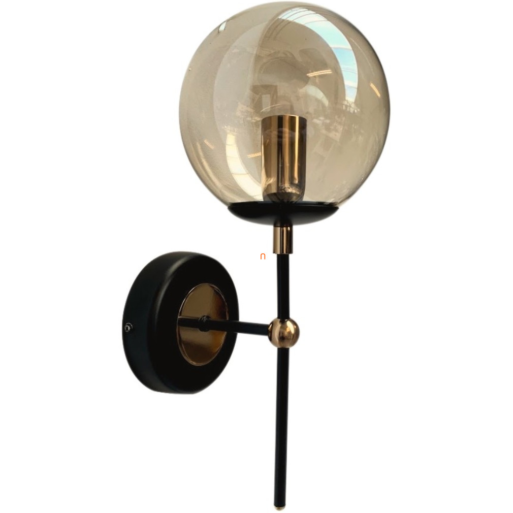 Lampa de perete Daya, negru-amber