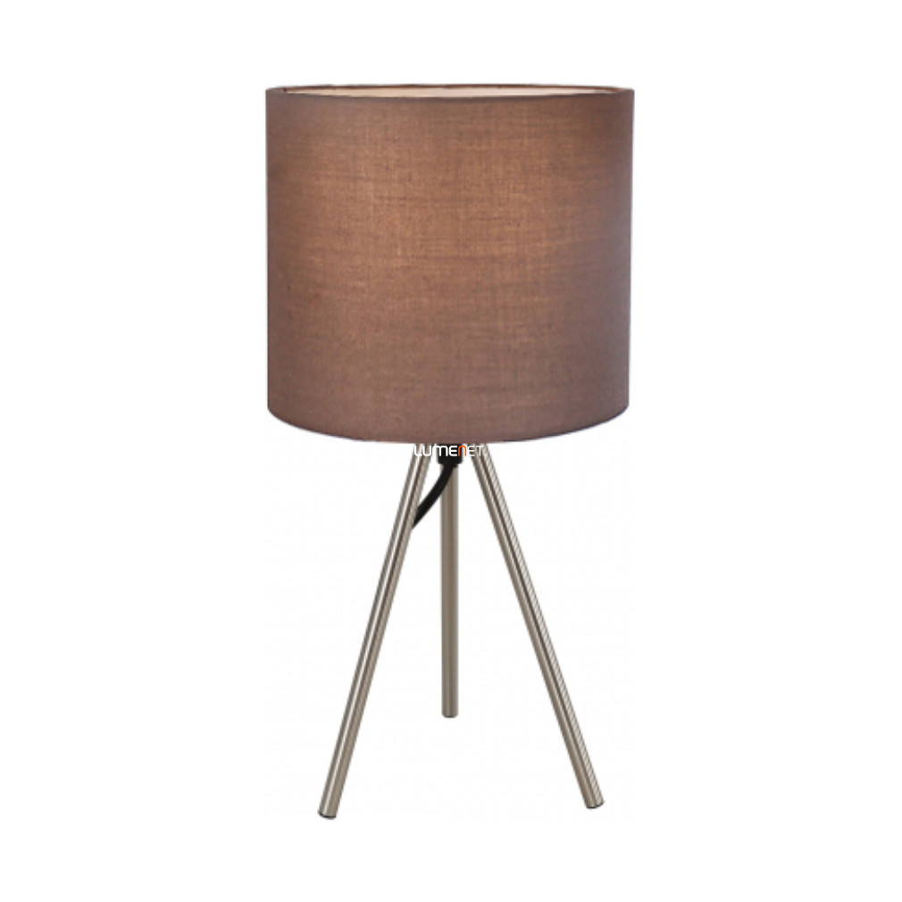 Lampă de masă cu trei picioare, maro, 35 cm - Quinn Avide ABLFL-1XE14-QUI-BR, textil, cu soclu 1xE14