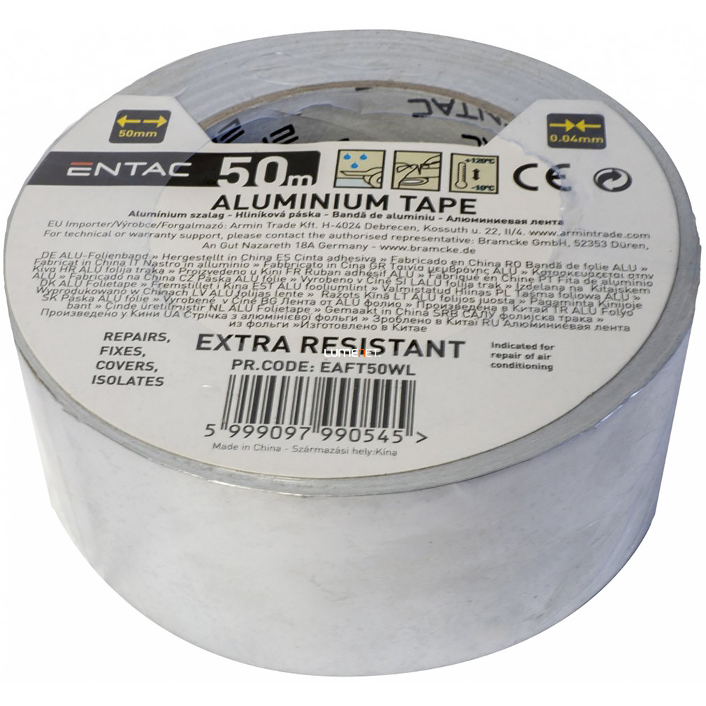 Bandă autoadezivă din aluminiu, 50 m