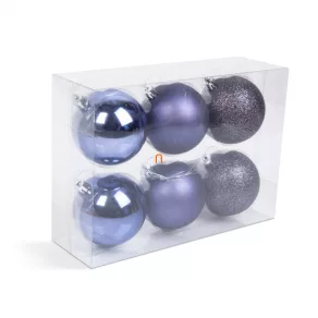   Set de ornamente pentru bradul de Crăciun – violet – 6 buc./set
