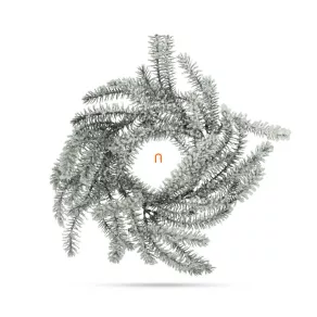   Decorațiune de Crăciun – coroană – verde, cu zăpadă – 27 cm