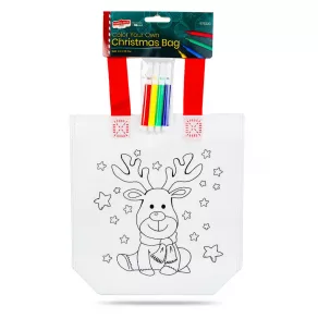   Geantă de colorat – tematică de Crăciun – cu 4 creioane colorate – 24 x 22 cm – 6 modele (alese la întâmplare)