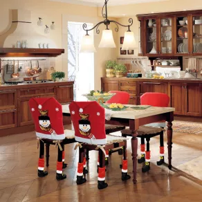   Set de decorațiuni de Crăciun pentru scaune – Om de zăpadă – 50 x 60 cm – roșu/alb
