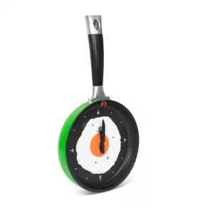 Ceas de perete pentru bucătărie - cu ouă oglindă - verde