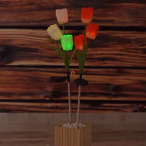   Lalele solare - LED RGB - 70 cm - 2 bucăți/pachet - Garden of Eden 11721