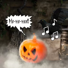Lanterna de Halloween - cu LED și efecte sonore