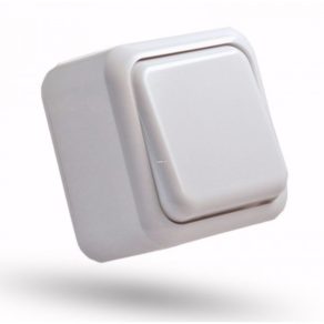   Întrerupător cu buton Stilo Forte montat la suprafață N101 alb 10A - STI271
