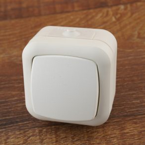 Comutator cu buton Stilo Aqua N101 IP54 alb - STI290