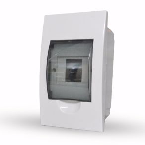   Distribuitor mic Stilo încastrat cu ușă transparentă 1/4, șină IP30 PE/N - STI605