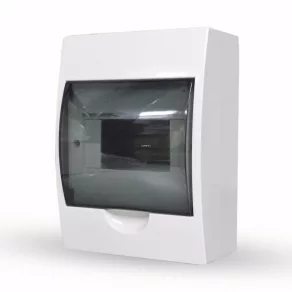   Distribuitor mic Stilo de montare pe perete, cu ușă transparentă de 1/4, IP30, cu șină PE/N - STI612